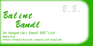 balint bandl business card